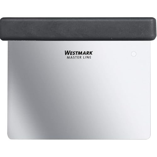 Westmark Profi-Teigschaber/Spachtel, mit Griff, Klingenmaß: 8 x 12 cm, Rostfreier Edelstahl/Kunststoff, Master Line, Schwarz/Silber, 30802270