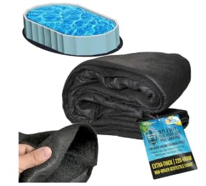 Garvee Tapiz de Suelo para Piscina Ovalada, Alfombrilla Protectora Antiperforación y Antimaleza, Base para Piscinas Desmontables e Hinchables