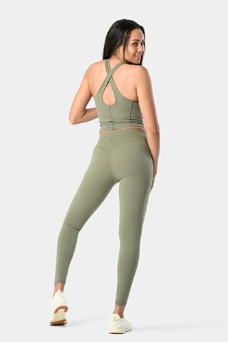 Image of Kamo Fitness Ellyn Tank Top Crop Sports Bra for Women Soft Padded Built-in Bra Longline Yoga Running Workout