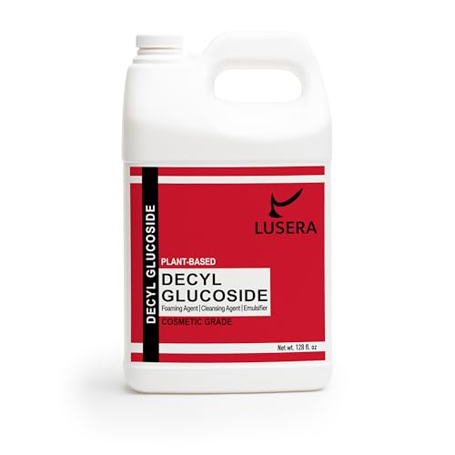 Lusera Decyl Glucoside Surfactant 128 fl oz Cosmetic Grade Plant-Based Nonionic Surfactant Mild Sulfate-Free Foam Booster for Shampoo Body Wash Sensitive Skin Cleanser