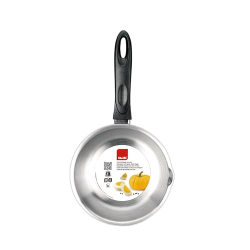 IBILI Stielkasserolle Clásica gewölbt 12 cm aus Edelstahl/Kunststoff, Silber/schwarz