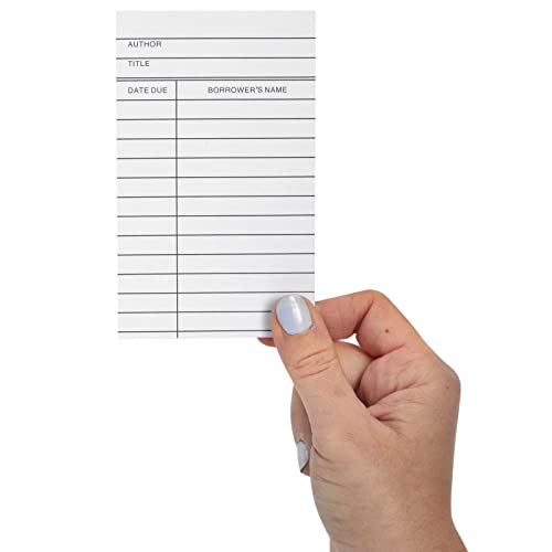600 Pack Blank Library Cards for School Book Checkouts, Catalog CDs, DVDs, Vinyl Records, Classroom Supplies, Record Keeping, Tracking, Organizing, White (3x5 Inches)