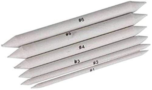 Chrome 6 PCS Blending Stumps and Tortillions Paper Art Blenders for Student Artist Charcoal Sketch Drawing Tools