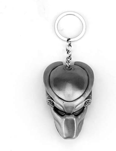 Anime Source Aliens Vs Predator AVP Predators Mask Metal Grey Silver Keychain Key Ring