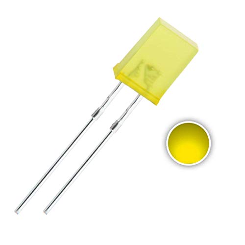 Image of INVENTO 5pcs 2x5x7mm Rectangle LED Yellow Diffused Color Lens Light Emitting Diode Lamp Bulb
