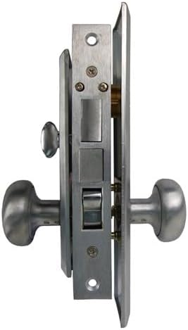 Maxtech (Like Marks 114A/26D) Satin Chrome 26D Right Hand Heavy Duty Mortise Entry Lockset, Screwless Knobs Thru Bolted Lock Set