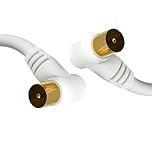 Right Angle TV Antenna Aerial Cable Flylead Cord Coax PAL Male Right Angle Plug for TV, Satellite Receiver, settop Box, Camera and Other deivces 0.5M