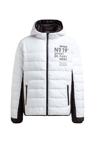 Camp David Herren Steppjacke mit Kapuze und Vinyl Print