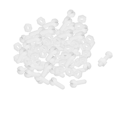 uxcell 96 Pcs M3x6 Thread Nylon Phillips Cross Head Screws Bolts w Hex Nuts - //coolthings.us