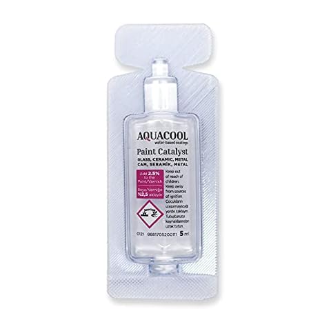AquaCool Multi Surface, Acrylic, Chalk, Matt, Quick Dry Paint / For Interior and Exterior Use on Furniture, Wood, Plastic, Glass, Ceramic, Stone (5 ml, Paint Catalyst) Cover