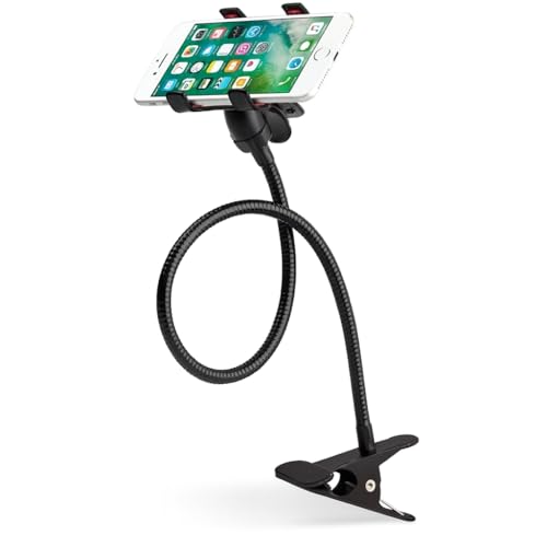 Suporte Celular Universal Ajustável Articulado 50 cm 360° – Braço Flexível para Mesa, Cama, Carro e Escritório