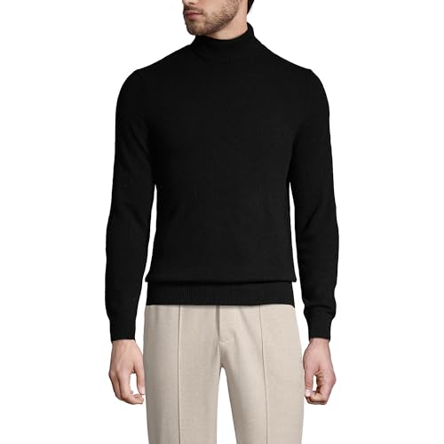 Lands' End Men's Fine Gauge Cashmere Turtleneck Sweater