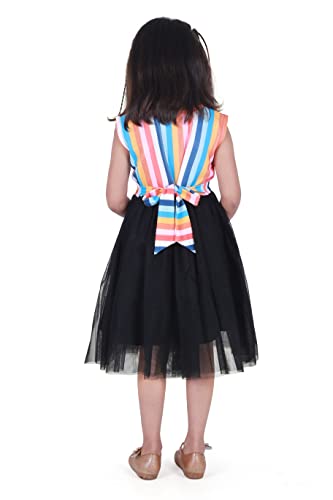 Image of TAGAS Baby-Girl's Valantino & Net Fit and Flare Standard Length Dress (KD-405-PINK-7 Pink 7 8 Years)
