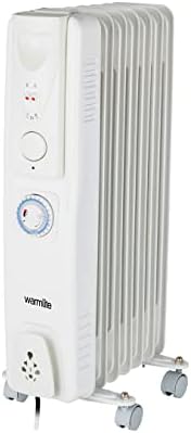 Warmlite WL43003YW 1500W Oil Filled Radiator with 3 power Settings and Adjustable Thermostat, White