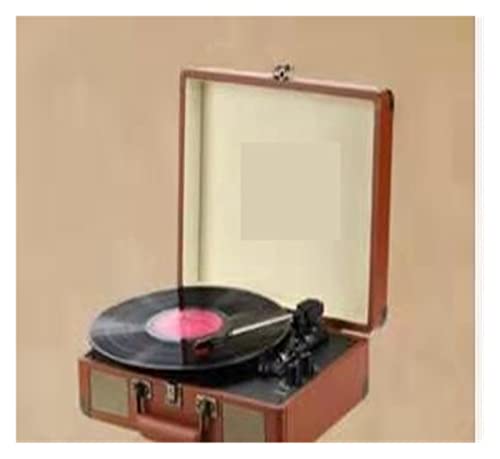 JOLIANE Fonografo Vintage a Grana di Litchi in Oro Rosa Giradischi Elettrico Classico Portatile Tipo di Valigia Giradischi in Vinile Vintage(Brown)