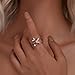 Couple Butterfly Adjustable Open Wrap Ring 925 Sterling Silver White Gold Plated Stacking Statement Wedding Finger Rings for Women Fashion Layered Comfort Fit Christmas Valentine Jewelry forlfriend Wife