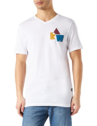 G-STAR RAW, hombres Camiseta Chest Graphic Slim, Blanco (white 336-110), XL