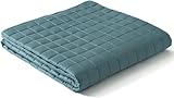 YnM Cooling Weighted Blanket for Adults, 15lbs Heavy Bed Throw for One Person of 140lbs, Perfect for Hot Sleepers or Warm Climates with Rayon/Glass Beads(60x80 Inches, Queen Bed, Sea Grass)