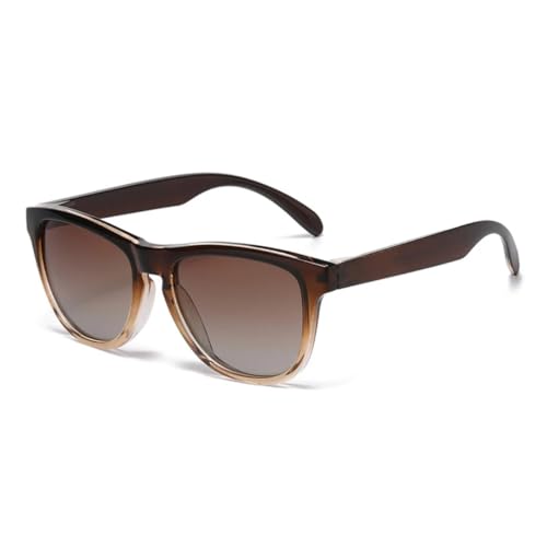 Lunettes de soleil rétro contre la fatigue oculaire avec verres dégradés marron