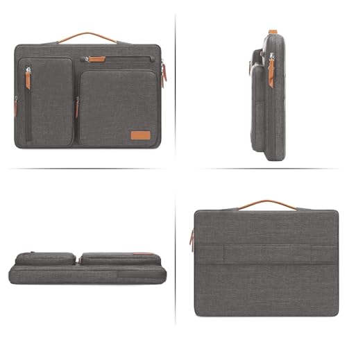 Image of MOSISO 360 Protective Laptop Case 14 inch, 14 inch Laptop Sleeve Compatible with HP Lenovo Dell ASUS Acer, HP, Dell Latitude, Lenovo, Side Open Carrying Case with 4 Zipper Pockets&Handle, Taupe Gray