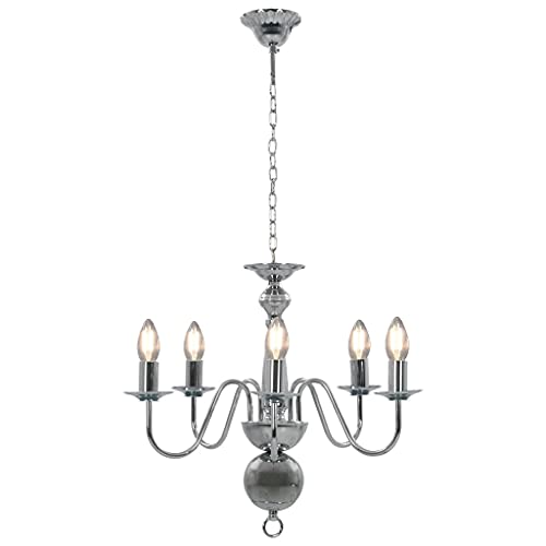 Lustre Argenté Chic et Plafonnier Suspendu Luminaire Haute Finition - 5