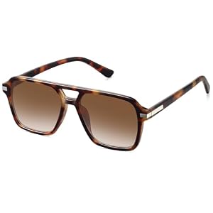Retro Aviator Sunglasses for Women Men Trendy Classic Square 70s 80s 90s Vintage Shades Double Bridge Aviators FZN813