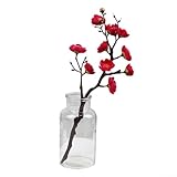 Künstlicher Pflaumenblütenzweig, Kunststoff, Simulationsstrauß für Inneneinrichtung, 26 x 15 x 5 cm und 38 x 5 x 5 cm, wartungsfreie Blumendekoration für Wohnzimmer, Büro, Veranstaltungsraum (B Rose