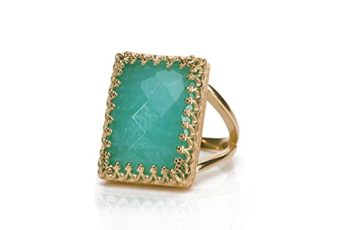 Bague amazonite avec boîte cadeau idéal pour anniversaire - 6