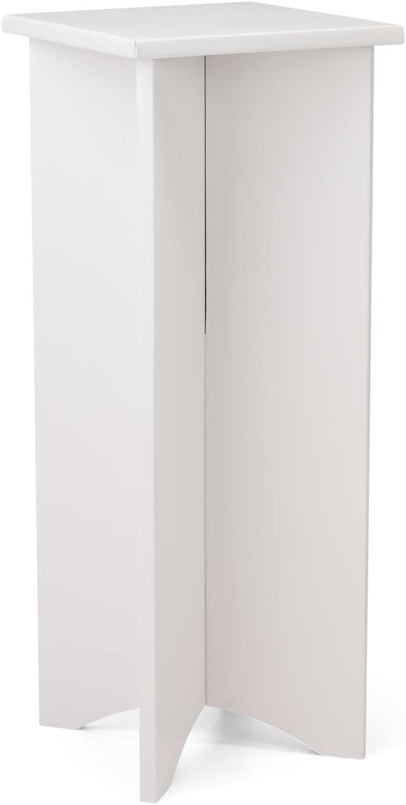 Displays2go 36" Eco-Friendly Display Pedestal w/ 14-inch Square Tabletop, Recycled, Flat Pack - White (SMECOPEDWT36)