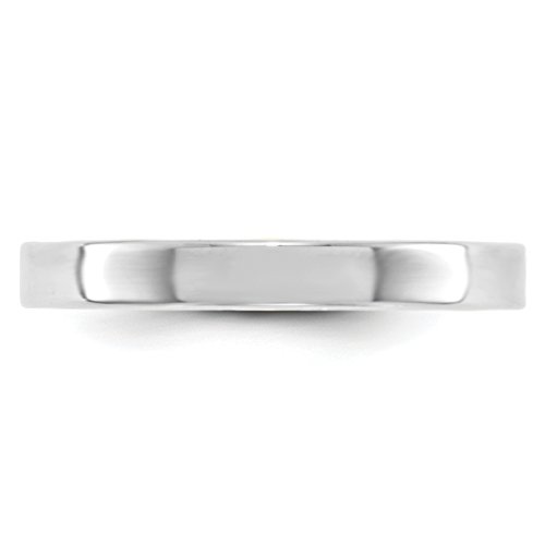 Solid 14k White Gold 3 mm Lightweight Flat Wedding Band Ring2