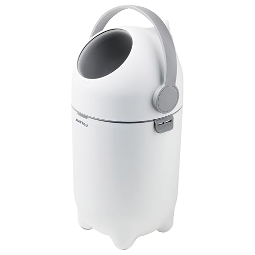 Nattou Cubo de pañales Dropy, antiolor, fácil de abrir con una mano, 49,5 x 28 cm, polipropileno/ABS, blanco - imagen 3