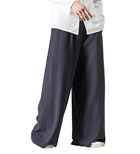 Men's Vintage Cotton Blends Linen Wide Leg Jogging Harem Pants2