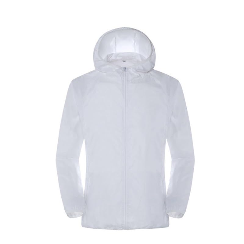 Chaqueta Rompeviento Impermeable Unisex Blanca miniatura 1