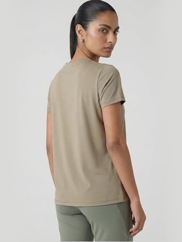Image of Enamor Short Sleeve Crew Neck Regular Length Basic Dry Fit Workout Crew T-Shirt for Women - Relaxed Fit, Quick Dry, Antimicrobial - A309