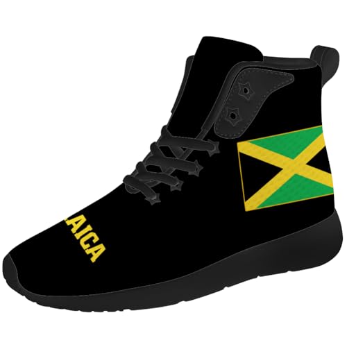 Jamaica Shoes for Men Women Jamaican Flag High Top Sneakers Casual Shoes Gifts for Dad Mom