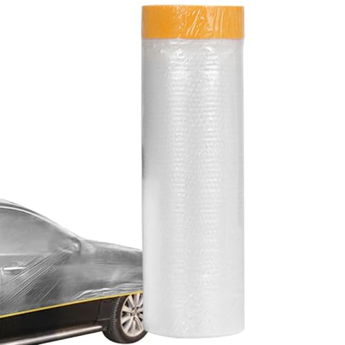 Pintura de coche para enmascarar película fácil de tear barniz Shield, cubierta de polietileno de alta densidad, adhesión flexible resistente al polvo | Protección corporal del automóvil para talleres