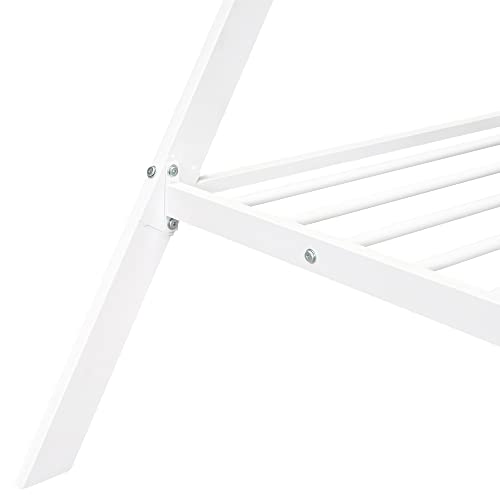 Citylight Full Metal Bed Frame For Kids, Montessori Beds, Metal Tent Bed With Slat, Toddler Bed, Playhouse Full Size Bed For Toddler, Kids, Girls & Boys No Spring Box Needed (Full, White) #TOP3
