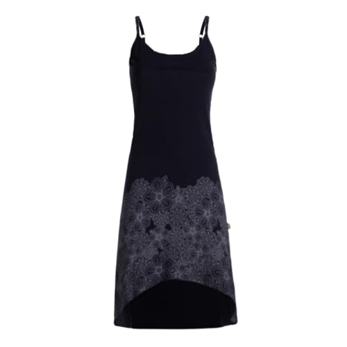 Vishes Damen Sommerkleid mit Spaghettiträgern in Schwarz I Größe S (36) I Handgefertigt aus 100% Baumwolle I Träger-Kleid I Ideal für Frühjahr &...
