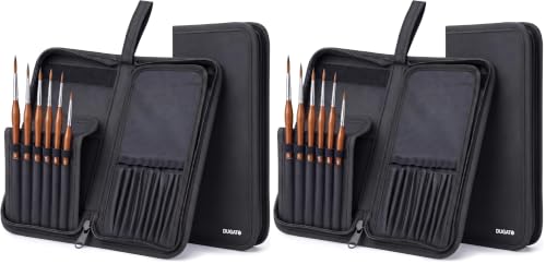 Image of Short Brush Holder & Organizer, Canvas Case 5.4 x 10.7 in, Black (Pack of 2)