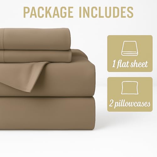 Image of Microfiber Bed Sheets - Hotel Luxury Bedding 1800, Ultra-Soft Microfiber Wrinkle Free Luxury - Taupe Solid - King Size