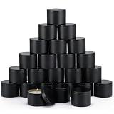SONVIIBOX 24 Pack 8 oz Candle Tins,All Black Candle tins for Making Candles Bulk,8oz Candle Jars,Tin Jars for...
