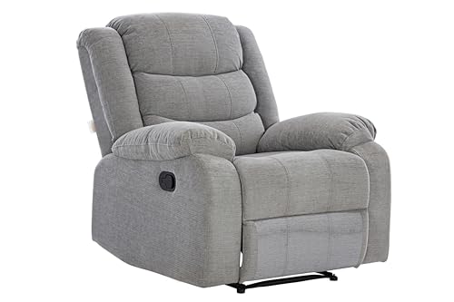 Image of Urban living - Illinois Single Seater Fabric Manual Recliner | 1 Seater Sofa | Single Sofa Recliner | 1 Seater Chair Sofa | 1 Year Warranty | Grey