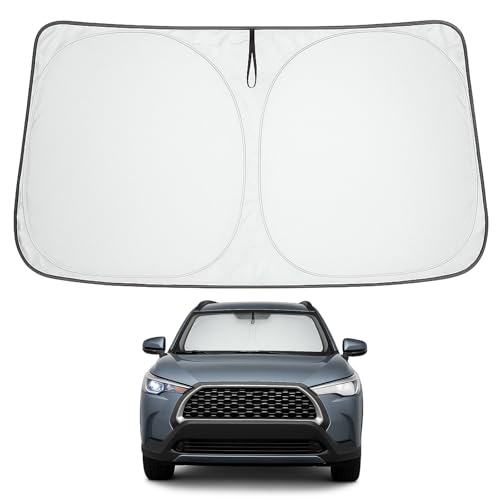 Image of Proadsy Windshield Sun Shade for Toyota Corolla Cross 2022-2025 2026 (Not for Corolla) 4-Layer Foldable Front Window Sunshade Protector Keep Car Cooler