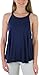 ToBeInStyle Women's Flowy Loose Fit Sleevless Neckband Top - Navy - Medium