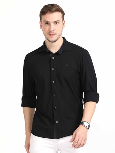 Image of STELLERS Men's Premium Full Sleeve Shirt | Feather Touch Feel| Regular Fit| Odour Resistant| Anti-Static| Wrinkle Free| Quick Dry | Stretchable| Lightweight| Sweat-Proof