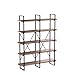 IRONCK Bookshelf, Double Wide 5-Tier Open Bookcase Vintage Industrial Large Shelves, Wood and Metal Etagere Bookshelves, for Home Decor Display, Office Furniture, 13D x 53.1W x 70H in
