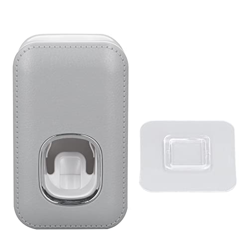 Gsycle Wall Toothpaste Dispenser, Automatic Toothpaste Squeezer Black Toothpaste Dispenser Wall Mounted Toothbrush Holder for Bathroom(03)