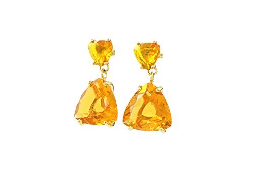 Boucles d'Oreilles en Citrine éclatantes pour sublimer vos tenues de mariage