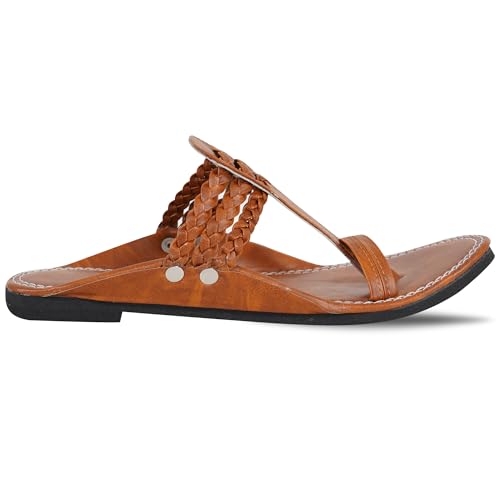 Image of DFR Ethnic Sandals For Boys Men, Comfortable Men's Rajasthani Slipper Chappals