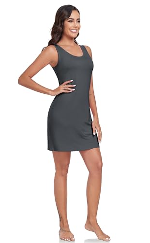 Image of VintageClothing Womens Full Slip Tank Top Dress Soft Slip Under Dress | Wide Straps Layering Lingerie Nightgown, Breathable Soft Fabric, Loose Stretch Fit, All Day Loungewear Underslip